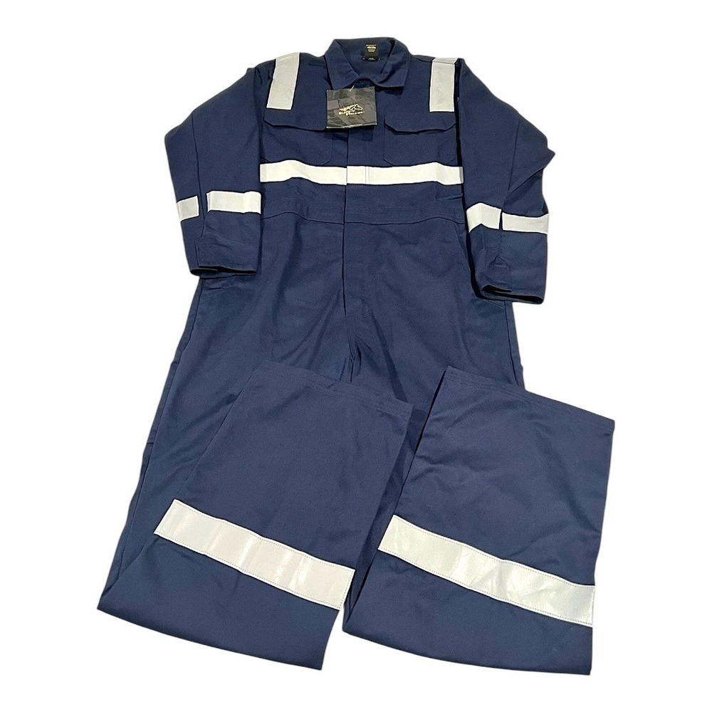 Black‎ Stallion FR Cotton Coverall with Reflective Tape Navy NWT